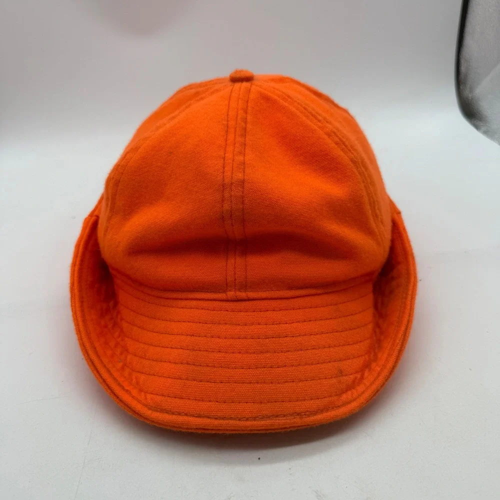 LL Bean Vintage Blaze Orange Thinsulate Hunting Jones Hat Ear Flaps Mens Large